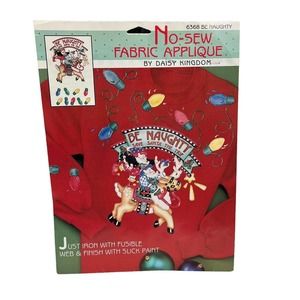 New Daisy Kingdom SET No-Sew Applique Be Naughty And Iron On Transfer Snowmen